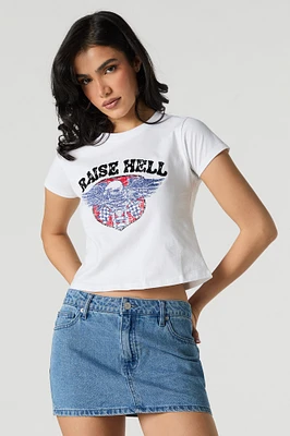 Raise Hell Graphic Cropped T-Shirt