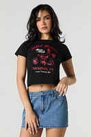 Wild Hearts Embroidered Graphic Cropped T-Shirt