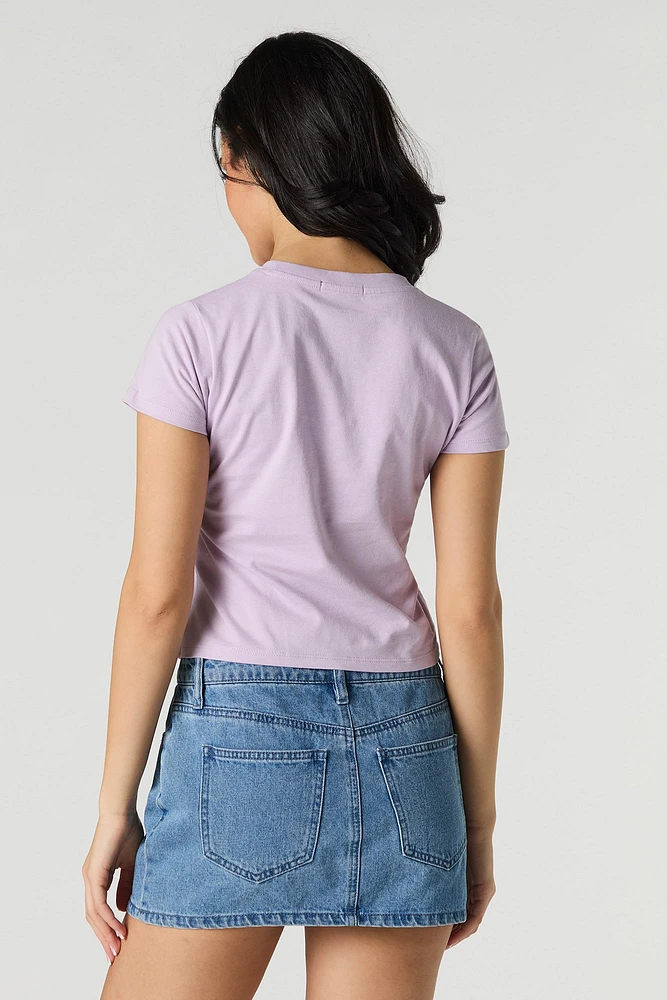 T-shirt court avec motif brodé Angel