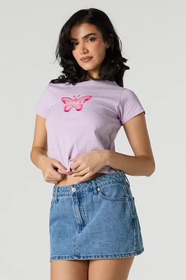 T-shirt court avec motif brodé Angel