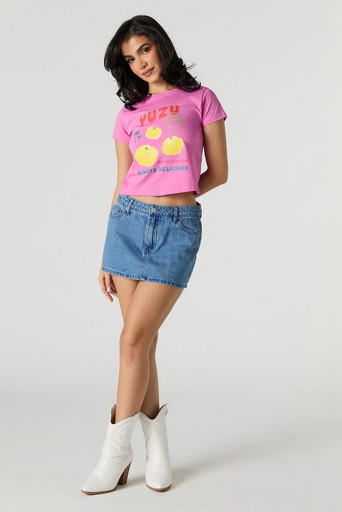 Yuzu Graphic Cropped T-Shirt