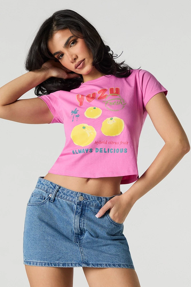 T-shirt court à imprimé Yuzu