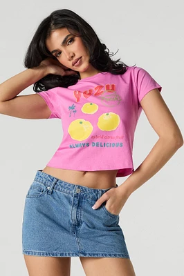 Yuzu Graphic Cropped T-Shirt