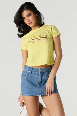T-shirt court avec motif brodé Thanks For Nothing