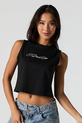 Embroidered Muscle Tank