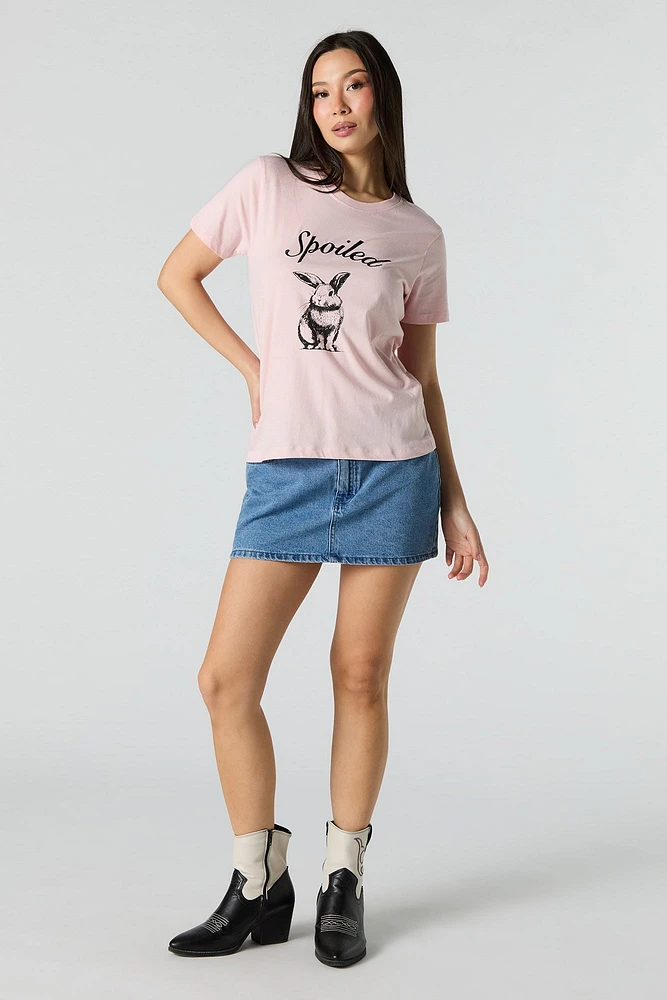 Spoiled Bunny Embroidered T-Shirt