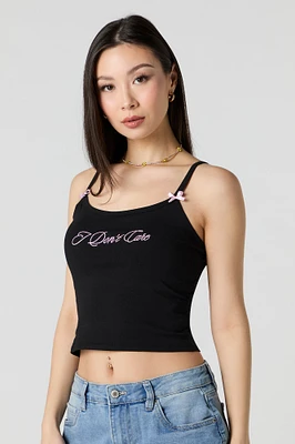 Embroidered Bow Detail Tank