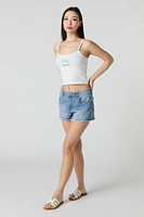 Deja Vu Embroidered Bow Detail Tank