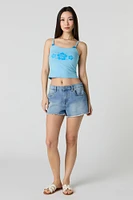 Graphic Bow Detail Tank