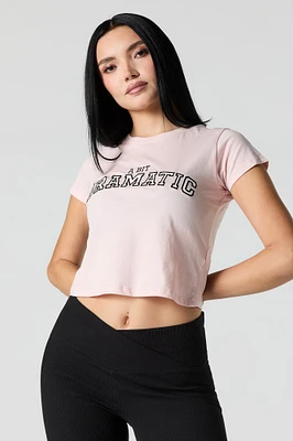 Dramatic Embroidered Cropped T-Shirt