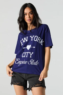 New York Empire State Embroidered T-Shirt