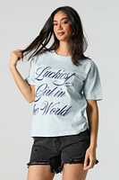 T-shirt à imprimé Luckiest Girl the World