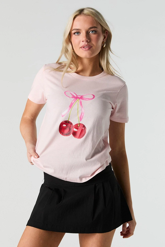 Cherry Bow Graphic T-Shirt