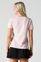 T-shirt Ã  imprimÃ© de boucle cerise