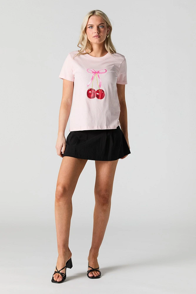 Cherry Bow Graphic T-Shirt