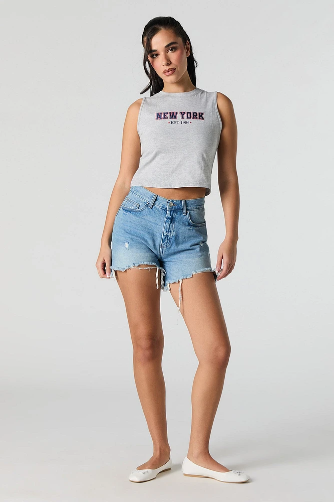 New York Embroidered Relaxed Tank