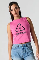 Camisole ample à imprimé Garbage