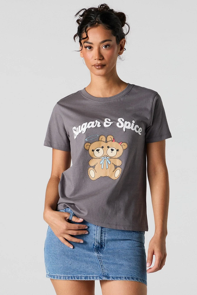 Sugar & Spice Puff Print Graphic Boyfriend T-Shirt