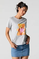 T-shirt coupe garÃ§onne Ã  imprimÃ© d'ours avec boucle