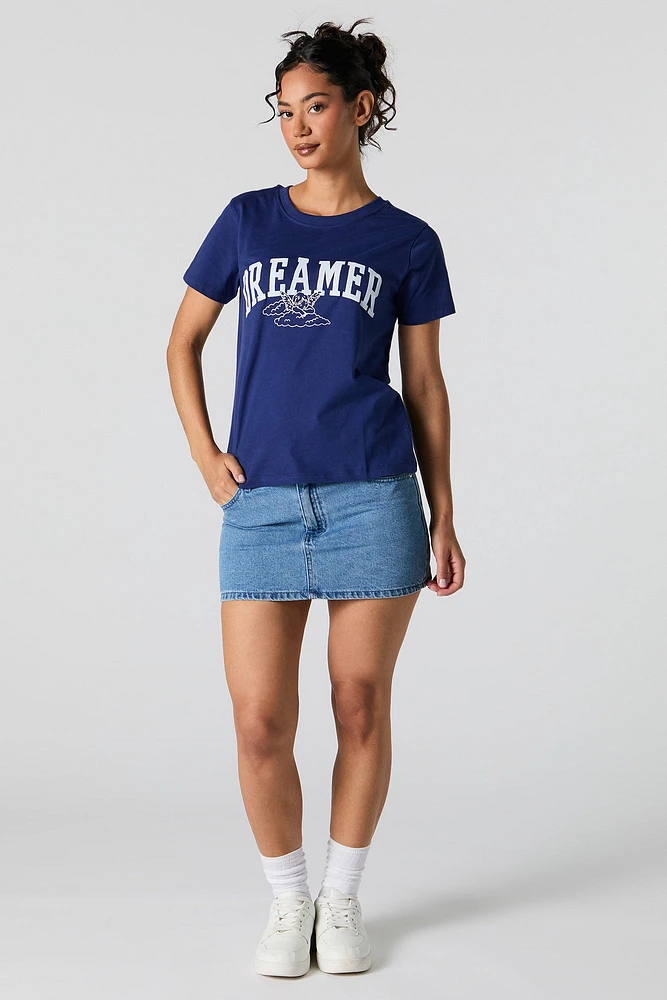 T-shirt coupe garçonne à imprimé Dreamer