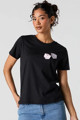 T-shirt coupe garçonne à imprimé Don't Play with My Heart