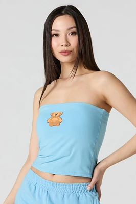 Bear Puff Print Tube Top