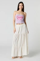 Rhinestone Graphic Tube Top