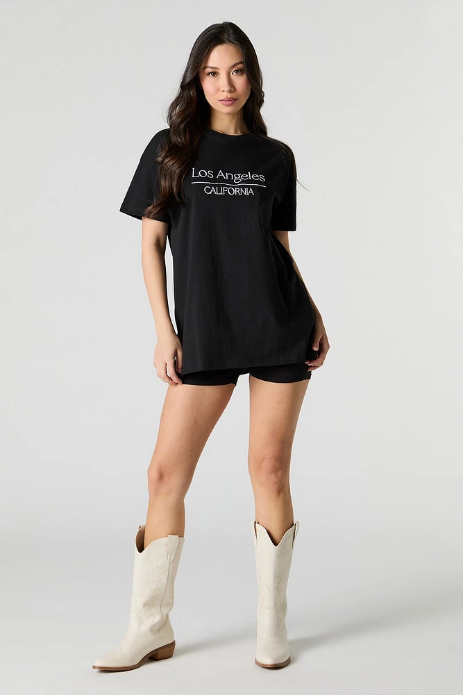 Los Angeles Embroidered Oversized T-Shirt