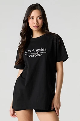 Los Angeles Embroidered Oversized T-Shirt