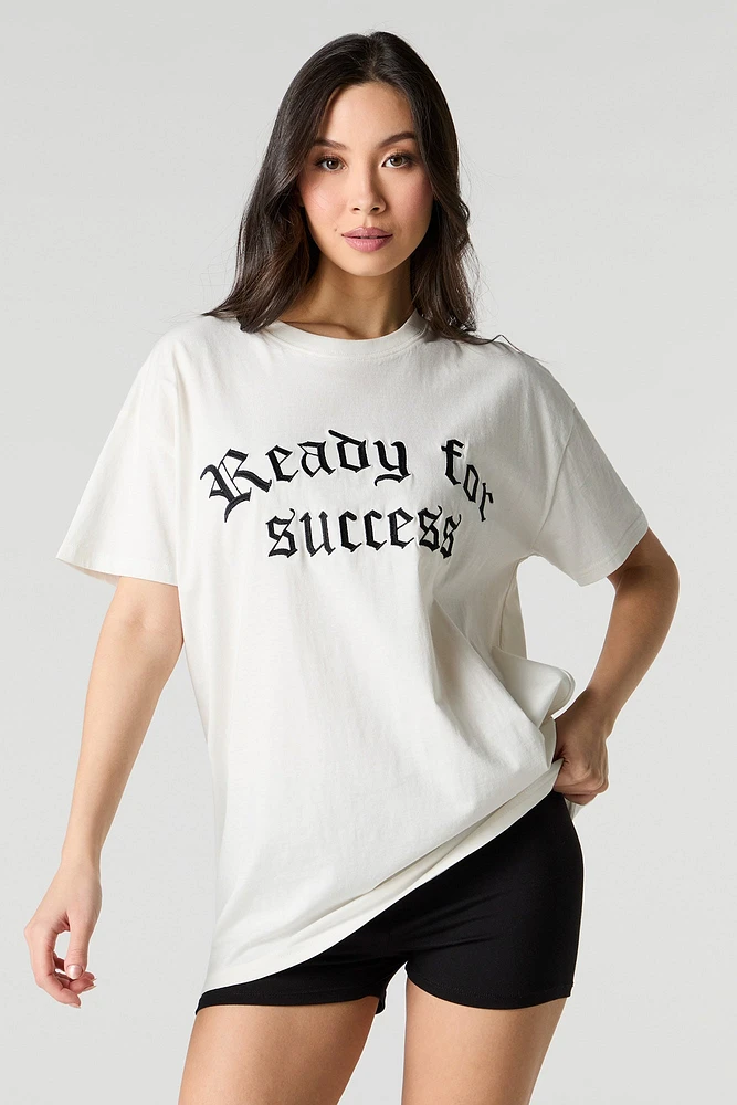 T-shirt surdimensionné avec motif brodé Ready for Success