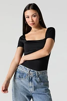 Contour Square Neck Short Sleeve Bodysuit