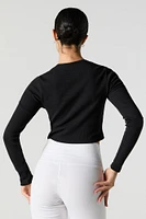 Ribbed Cropped Long Sleeve Top