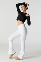 Ribbed Cropped Long Sleeve Top