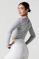 Ribbed Cropped Long Sleeve Top