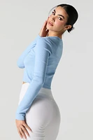 Ribbed Cropped Long Sleeve Top