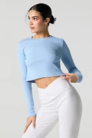 Ribbed Cropped Long Sleeve Top