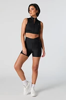 Active Zip-Up Cropped Tank