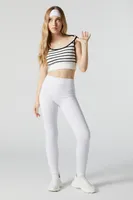 Active Striped Seamless Ribbed Cropped Tank