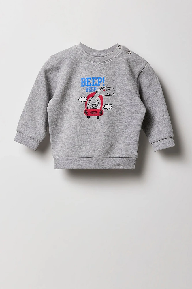 Baby Dino Driver Fleece Sweatshirt & Jogger 2 Piece Set