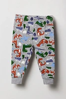 Baby Dino Print Fleece Sweatshirt & Jogger 2 Piece Set