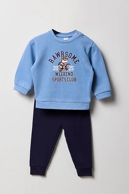 Baby Dino Sports Fleece Sweatshirt & Jogger 2 Piece Set