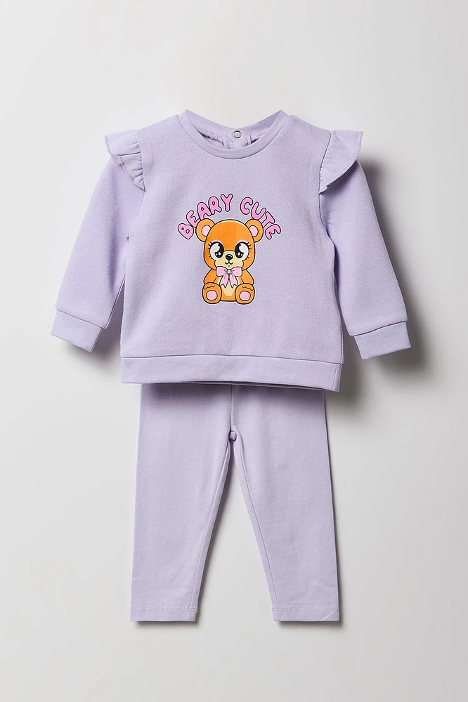 Baby Bear Fleece Sweatshirt & Legging 2 Piece Set