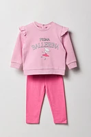 Baby Ballerina Fleece Sweatshirt & Legging 2 Piece Set