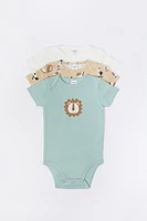 Baby Lion Graphic Bodysuit (3 Pack)