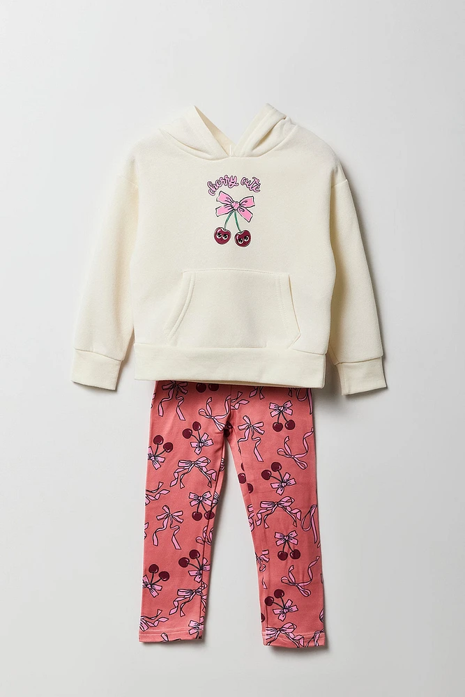 Toddler Graphic Fleece Hoodie and Tights 2 Piece Set