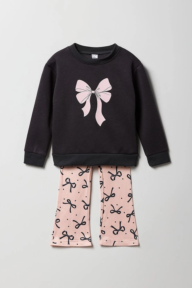 Toddler Graphic Fleece Sweatshirt & Tights Set