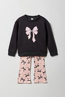 Toddler Graphic Fleece Sweatshirt & Tights Set