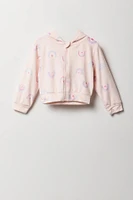 Toddler Girl Velour Zip-Up Hoodie