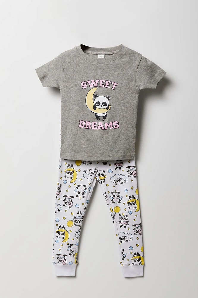 Toddler Girl Graphic T-Shirt & Jogger 2 Piece Pajama Set