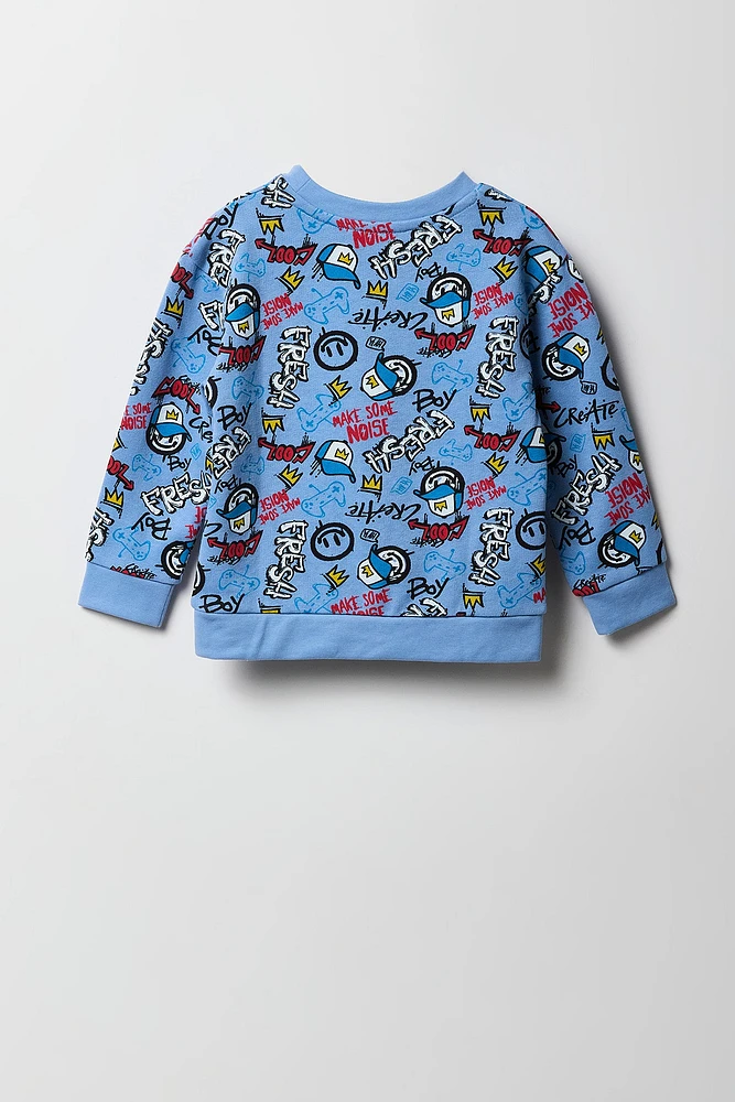 Toddler Boy Printed Fleece Sweatshirt